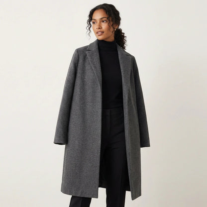 Langer Wollmischmantel für Damen-Coats for women-Alpenkind