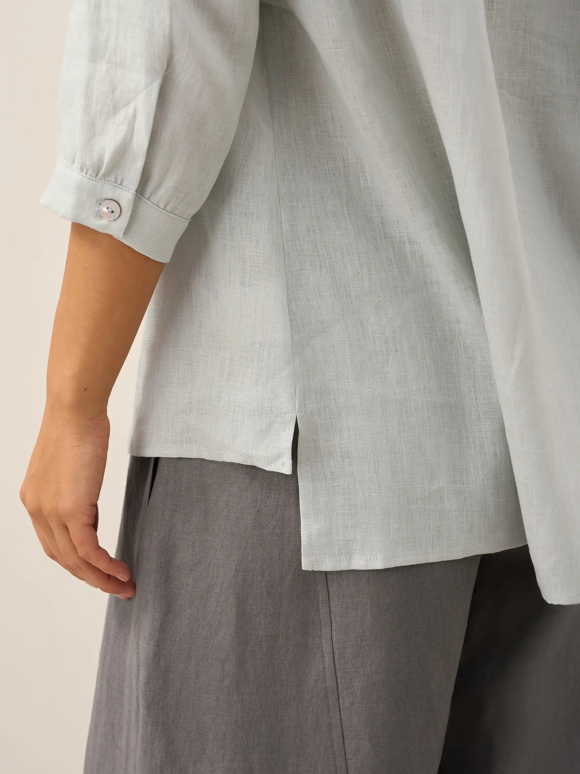 Leinen-Tunika mit V-Ausschnitt für Damen-Shirts for women-Alpenkind