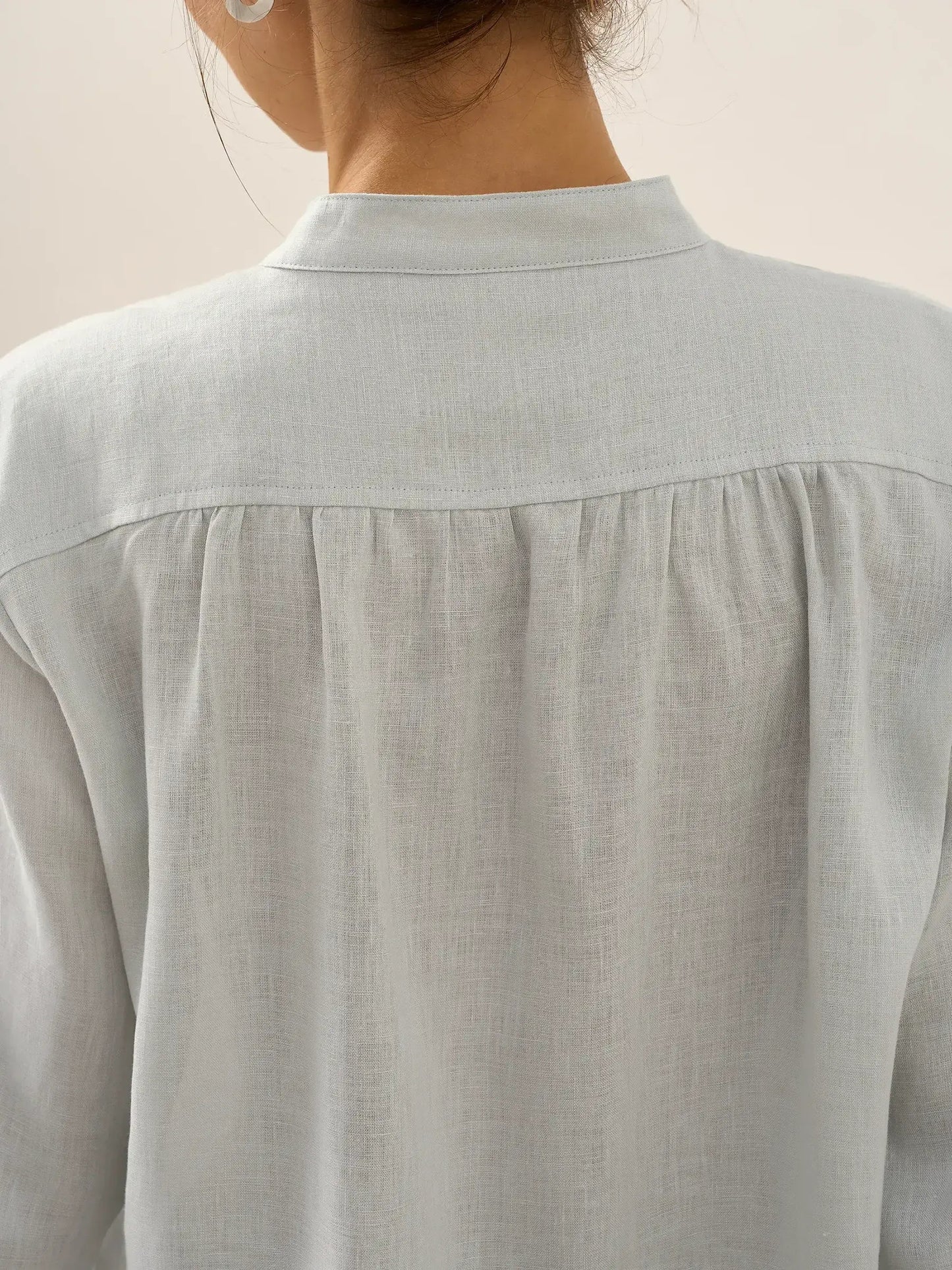 Leinen-Tunika mit V-Ausschnitt für Damen-Shirts for women-Alpenkind