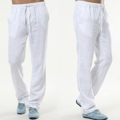 Leinenhose mit geradem Bein für Herren-Pants for Men-Alpenkind