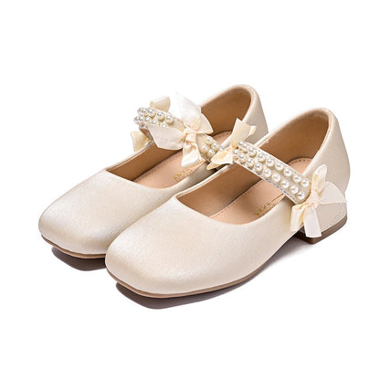 Mädchen-Ballerinas mit Perlenriemen und Schleifendetail-Footwear for women-Alpenkind