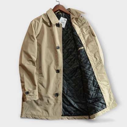 Mittellanger Herrenmantel mit Knopfleiste-Coats for men-Alpenkind