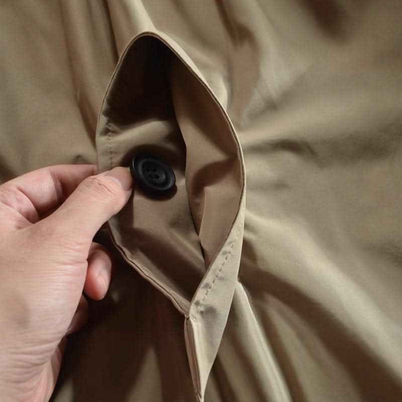 Mittellanger Herrenmantel mit Knopfleiste-Coats for men-Alpenkind