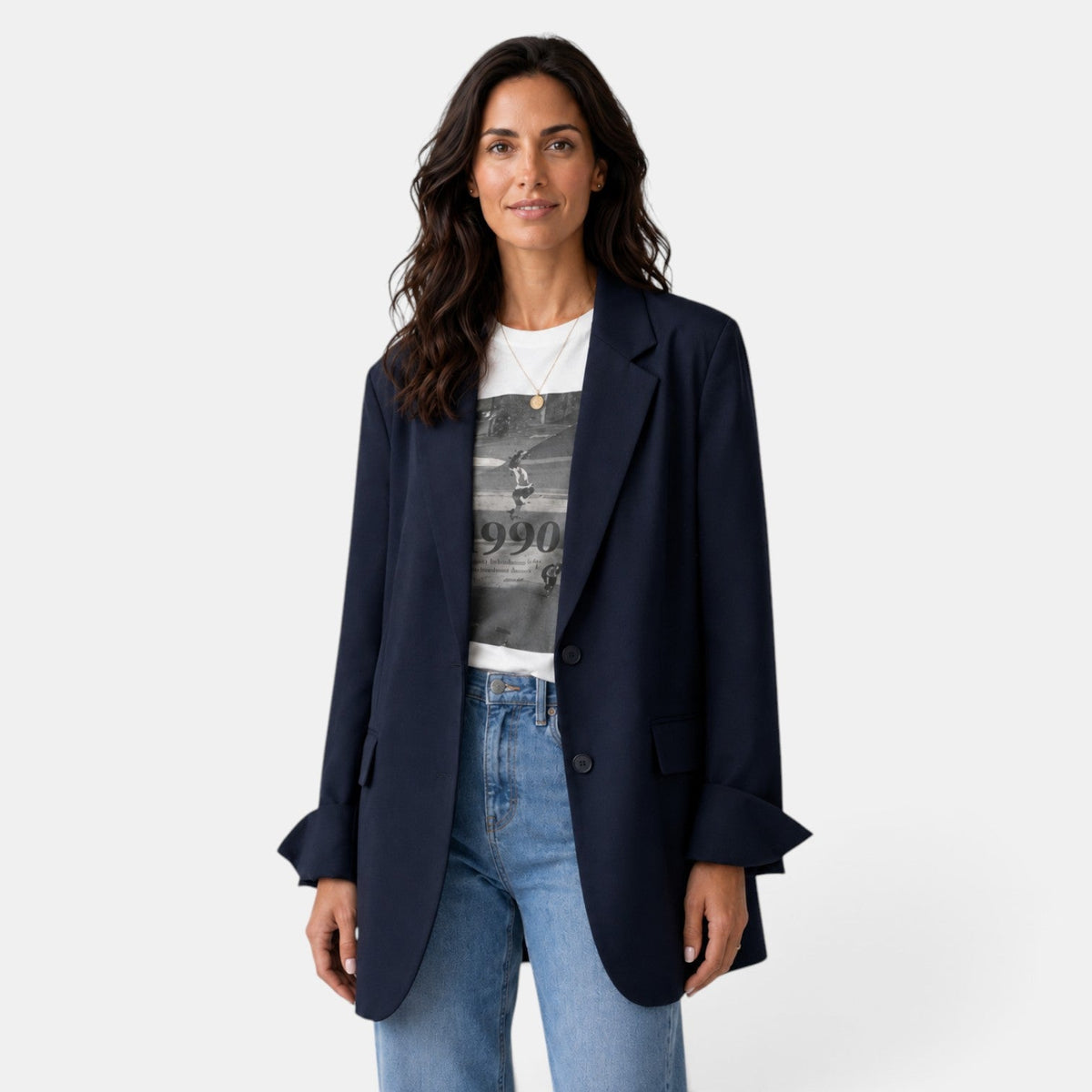 Oversized Damen-Blazer mit zwei Knöpfen-Blazer for Women-Alpenkind