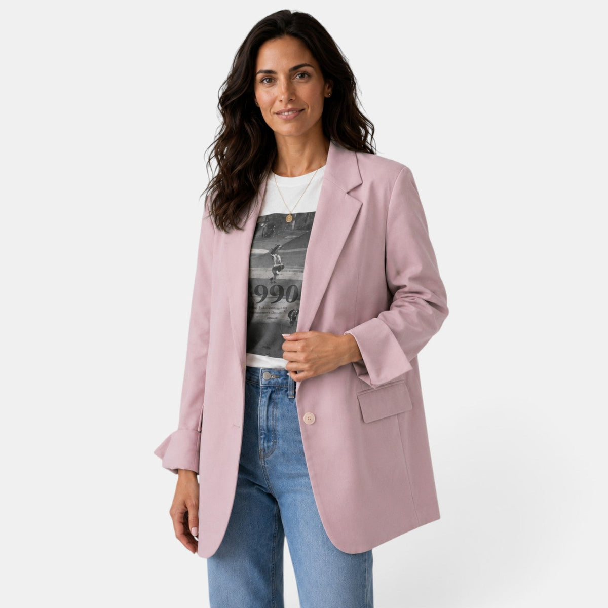 Oversized Damen-Blazer mit zwei Knöpfen-Blazer for Women-Alpenkind