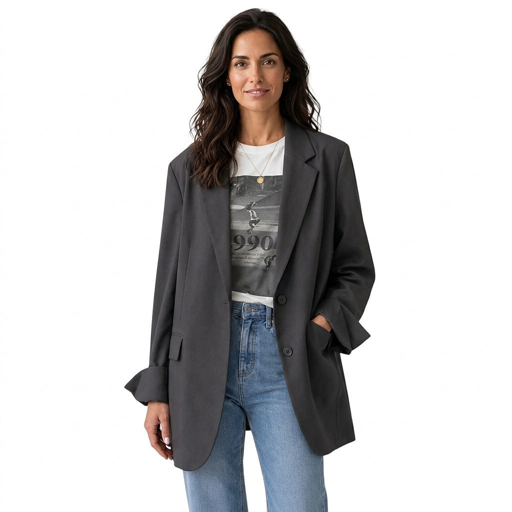 Oversized Damen-Blazer mit zwei Knöpfen-Blazer for Women-Alpenkind