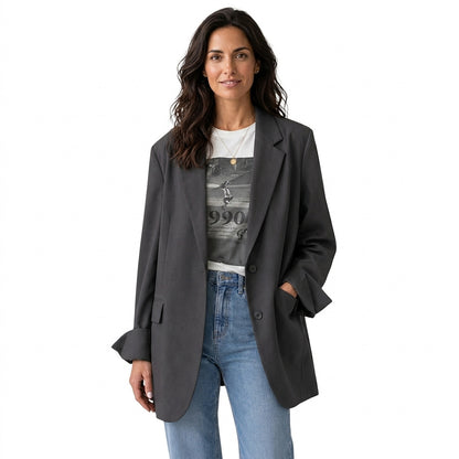 Oversized Damen-Blazer mit zwei Knöpfen-Blazer for Women-Alpenkind