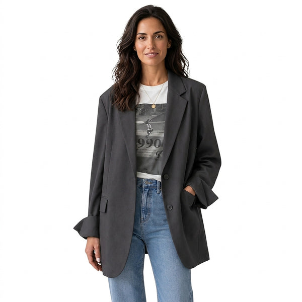 Oversized Damen-Blazer mit zwei Knöpfen-Blazer for Women-Alpenkind