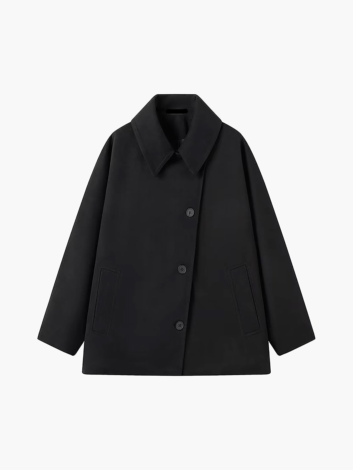 Oversized Damenmantel aus Wollmischgewebe mit Knopfverschluss-Coats for women-Alpenkind