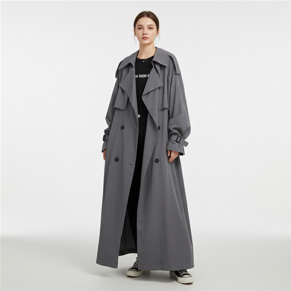 Oversized langer Trenchcoat für Damen-coats for women-Alpenkind