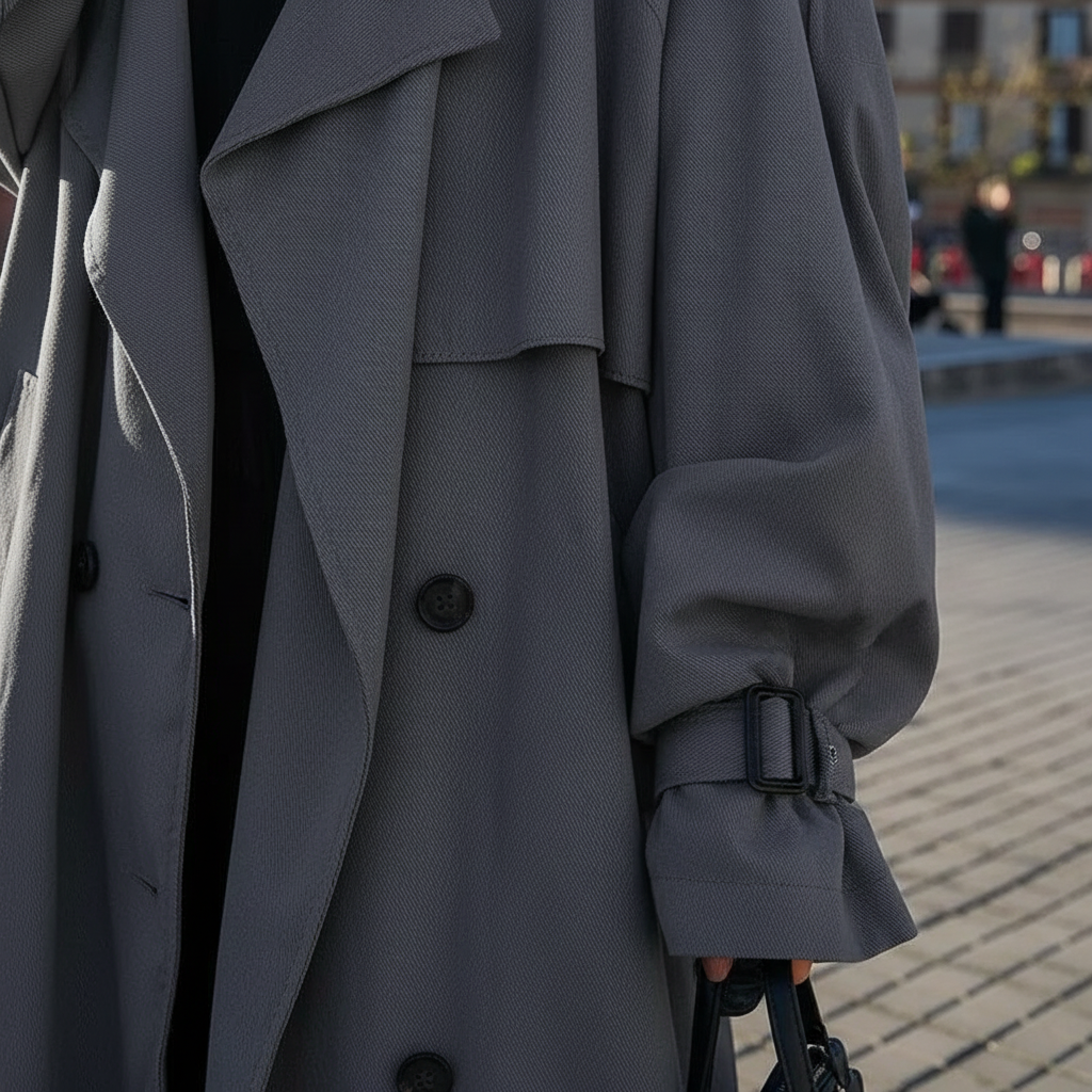 Oversized langer Trenchcoat für Damen-coats for women-Alpenkind