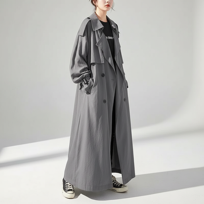 Oversized langer Trenchcoat für Damen-coats for women-Alpenkind