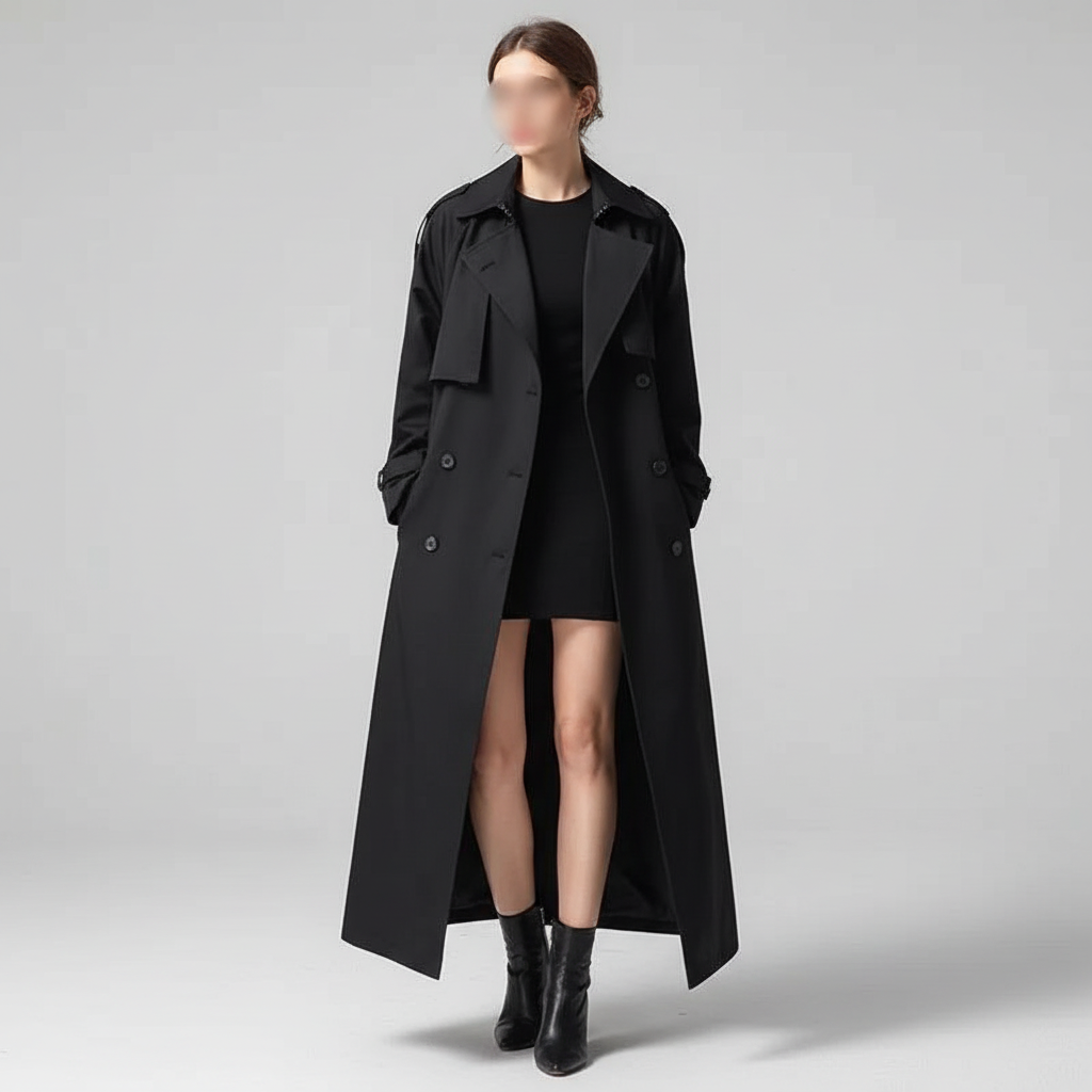 Oversized langer Trenchcoat für Damen-coats for women-Alpenkind