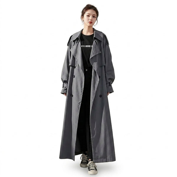 Oversized langer Trenchcoat für Damen-coats for women-Alpenkind