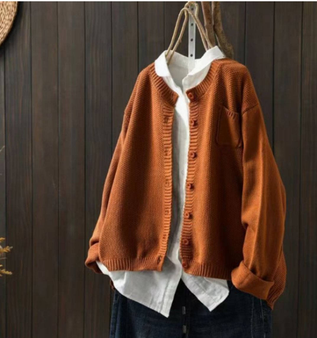 Oversized Strickjacke für Damen mit Knopfleiste-Cardigan for women-Alpenkind