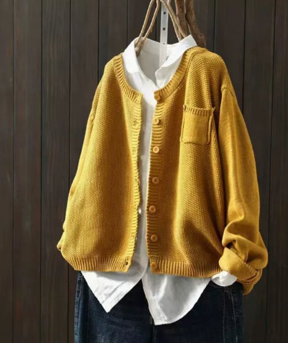 Oversized Strickjacke für Damen mit Knopfleiste-Cardigan for women-Alpenkind