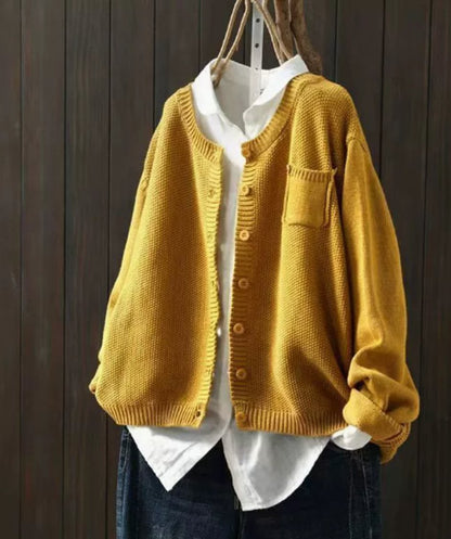 Oversized Strickjacke für Damen mit Knopfleiste-Cardigan for women-Alpenkind