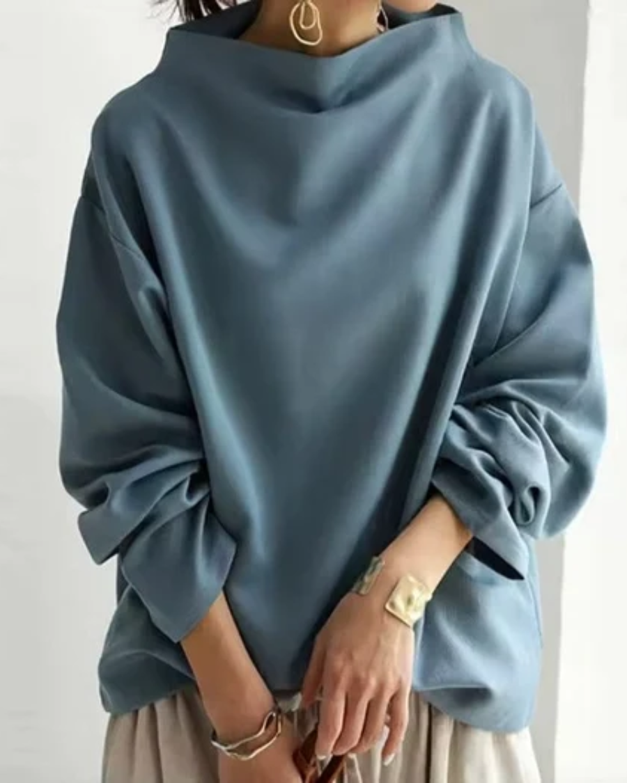 Oversized-Sweatshirt für Damen mit Stehkragen-sweater for Women-Alpenkind