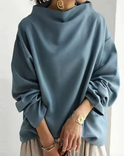 Oversized-Sweatshirt für Damen mit Stehkragen-sweater for Women-Alpenkind