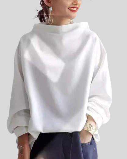 Oversized-Sweatshirt für Damen mit Stehkragen-sweater for Women-Alpenkind