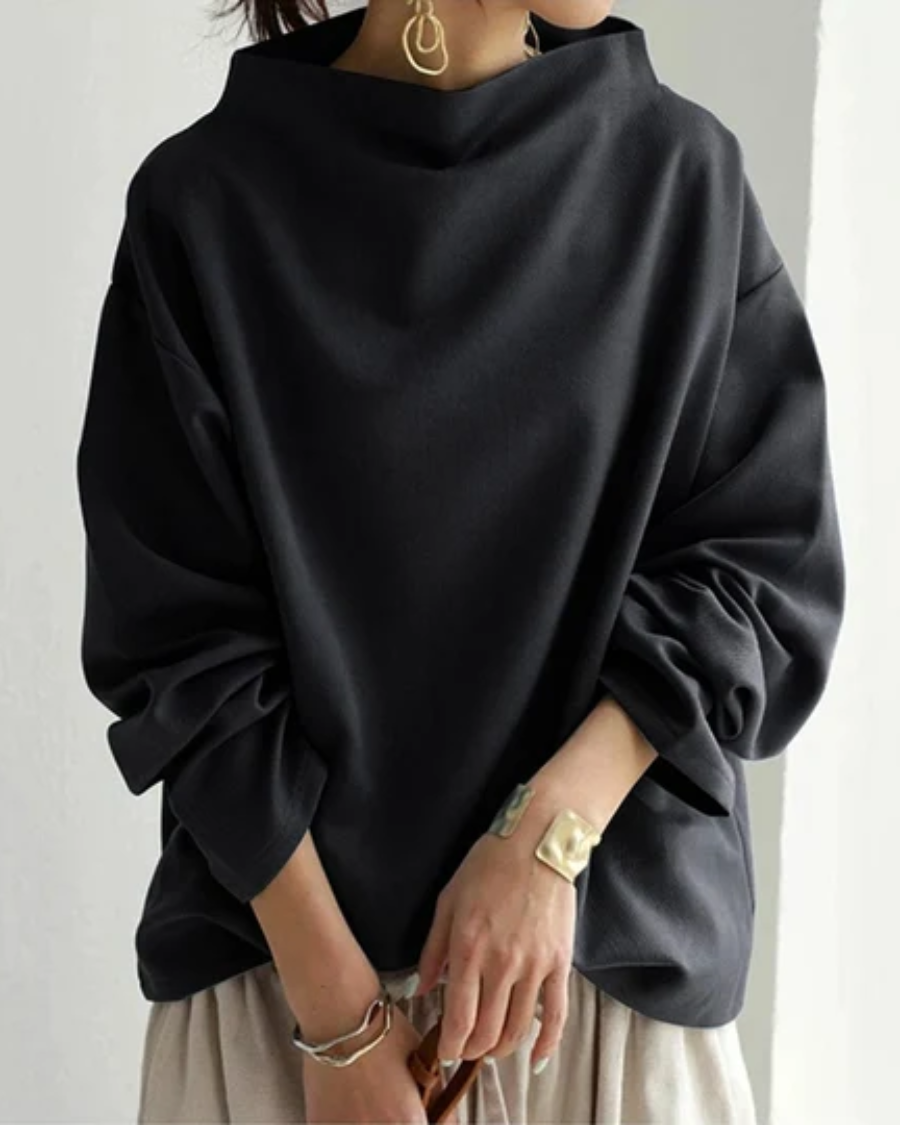 Oversized-Sweatshirt für Damen mit Stehkragen-sweater for Women-Alpenkind
