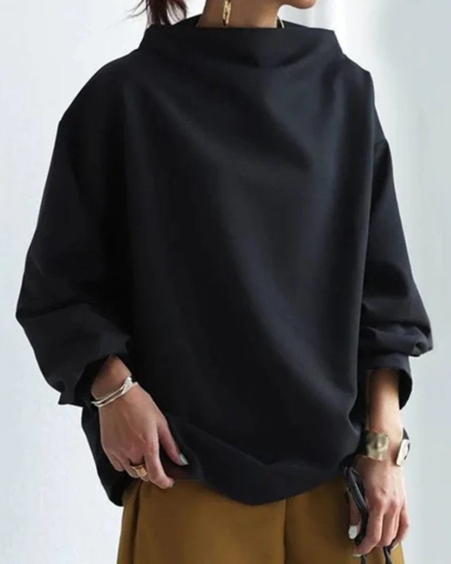 Oversized-Sweatshirt für Damen mit Stehkragen-sweater for Women-Alpenkind