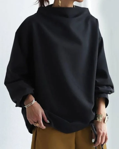 Oversized-Sweatshirt für Damen mit Stehkragen-sweater for Women-Alpenkind