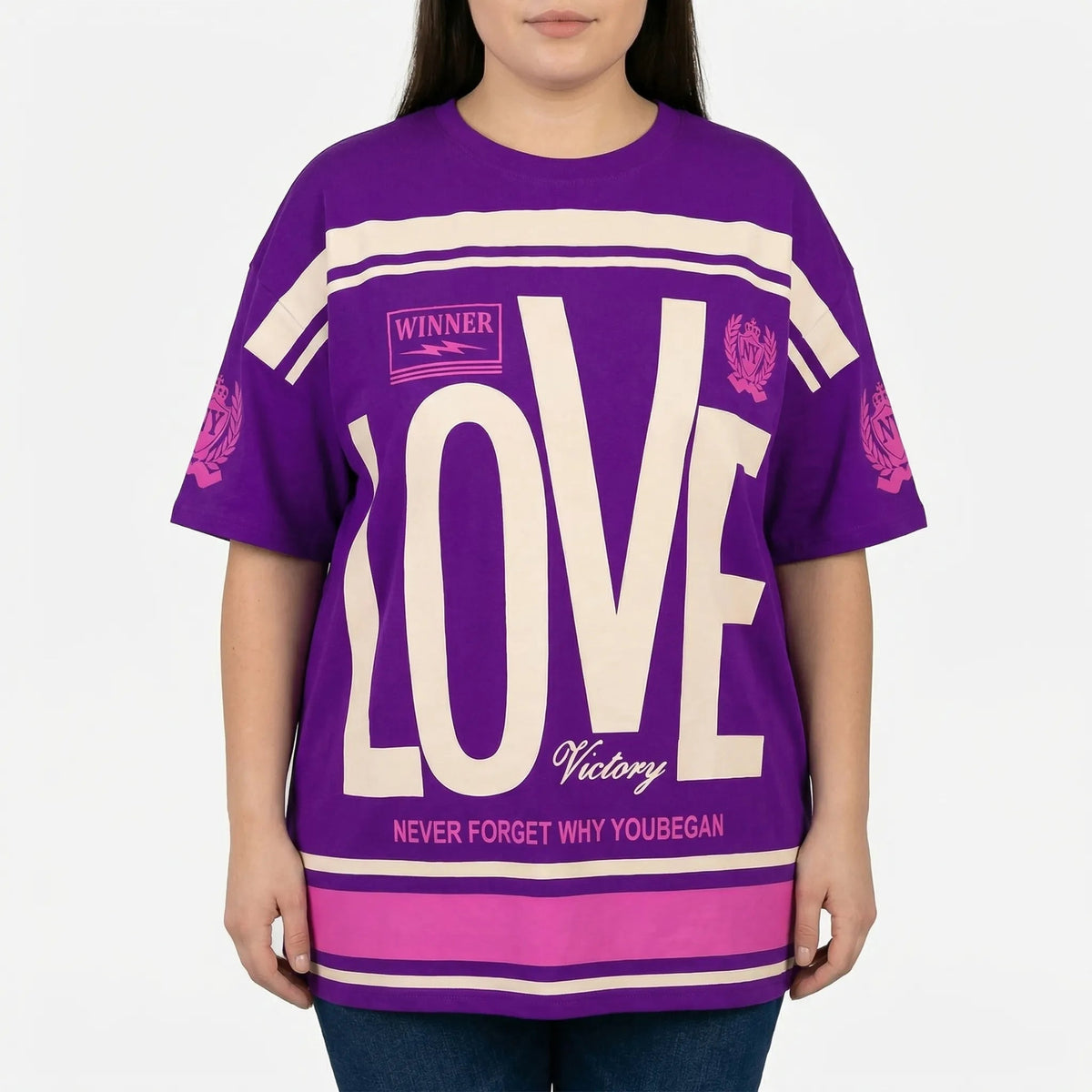 Oversized T-Shirt mit Grafik-Print für Damen-Tops for women-Alpenkind