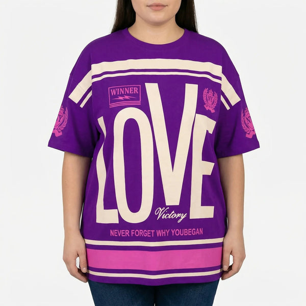 Oversized T-Shirt mit Grafik-Print für Damen-Tops for women-Alpenkind
