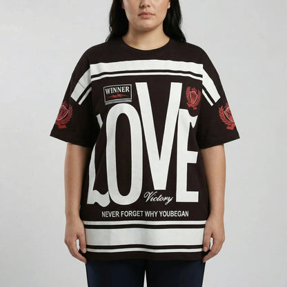 Oversized T-Shirt mit Grafik-Print für Damen-Tops for women-Alpenkind