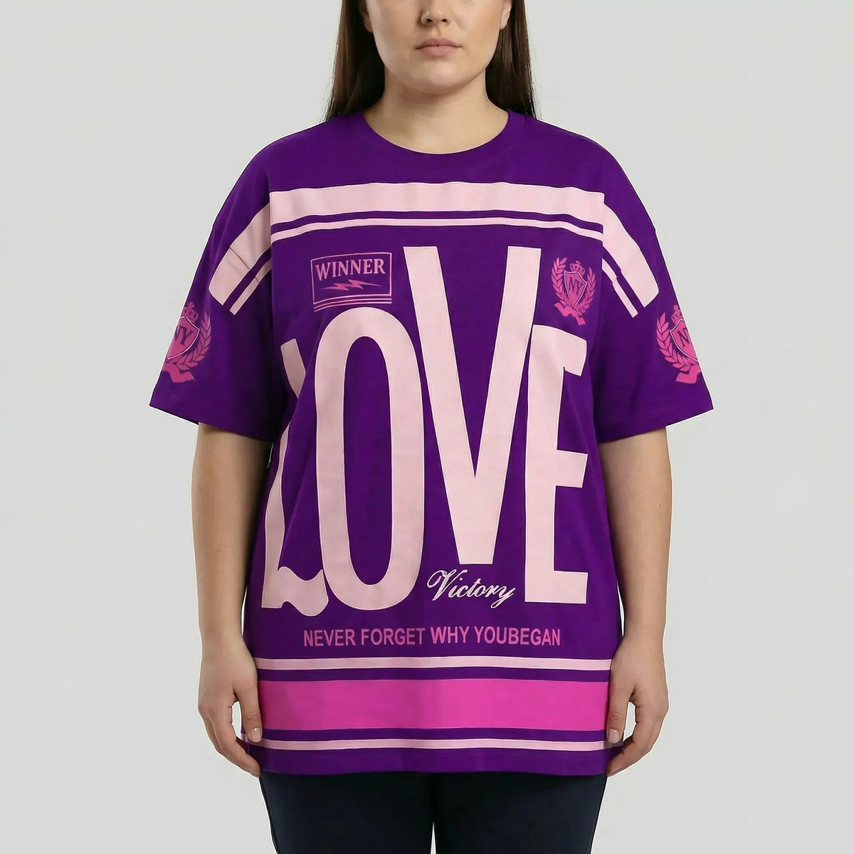 Oversized T-Shirt mit Grafik-Print für Damen-Tops for women-Alpenkind