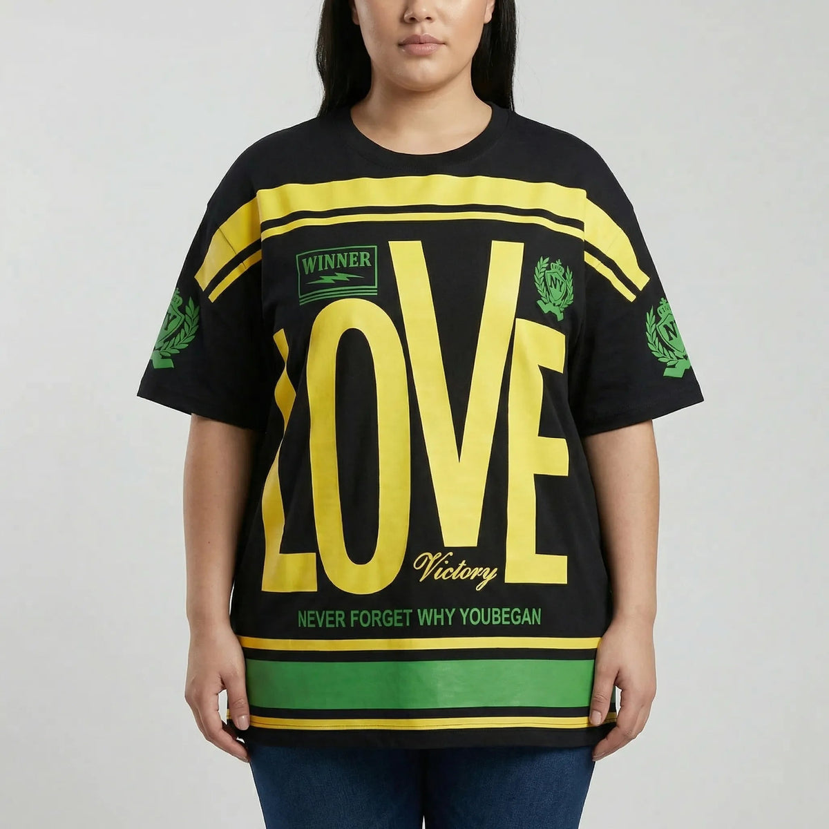 Oversized T-Shirt mit Grafik-Print für Damen-Tops for women-Alpenkind