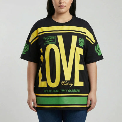 Oversized T-Shirt mit Grafik-Print für Damen-Tops for women-Alpenkind