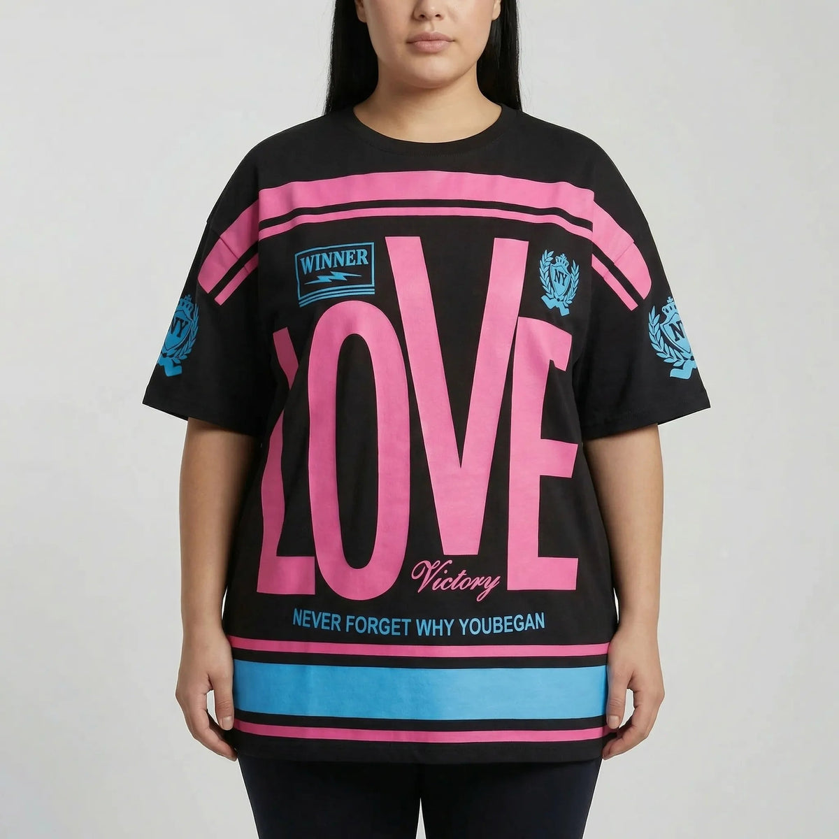 Oversized T-Shirt mit Grafik-Print für Damen-Tops for women-Alpenkind