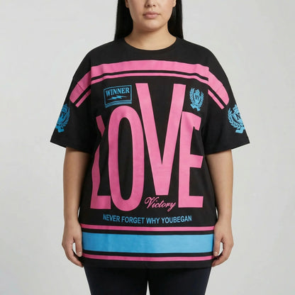 Oversized T-Shirt mit Grafik-Print für Damen-Tops for women-Alpenkind