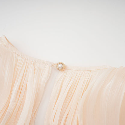 Plissee-Minikleid mit Rüschen und Schärpe für Damen-Mini Dress-Alpenkind