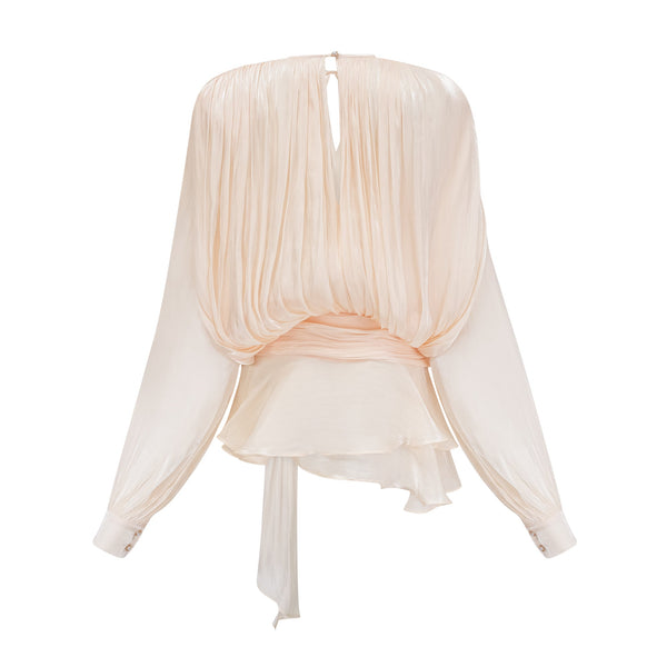 Plissee-Minikleid mit Rüschen und Schärpe für Damen-Mini Dress-Alpenkind