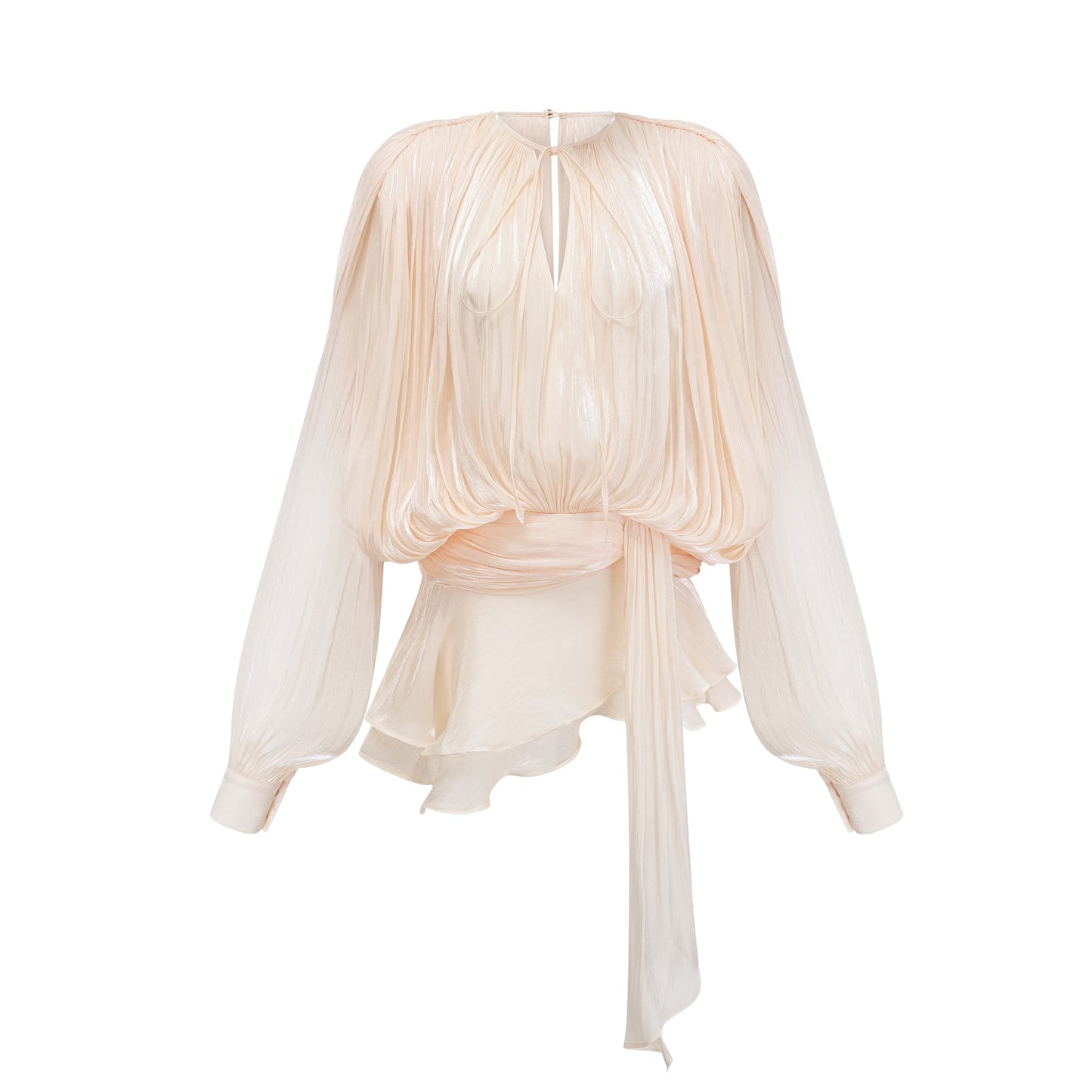 Plissee-Minikleid mit Rüschen und Schärpe für Damen-Mini Dress-Alpenkind