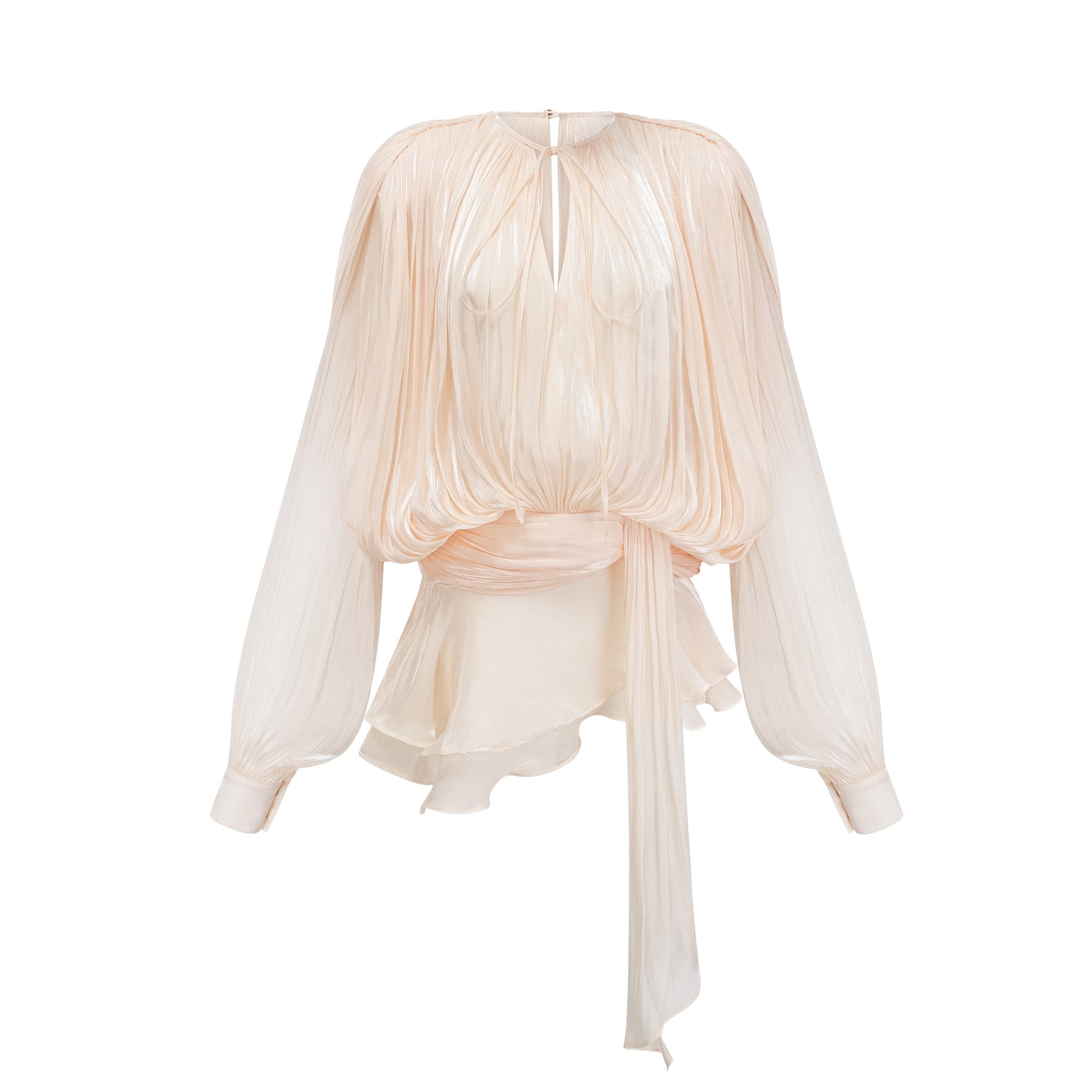Plissee-Minikleid mit Rüschen und Schärpe für Damen-Mini Dress-Alpenkind
