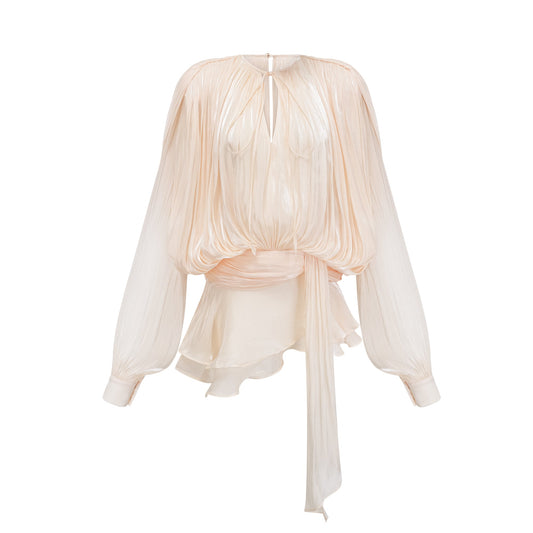 Plissee-Minikleid mit Rüschen und Schärpe für Damen-Mini Dress-Alpenkind