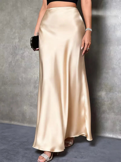 Satinrock mit hoher Taille-Skirt for women-Alpenkind