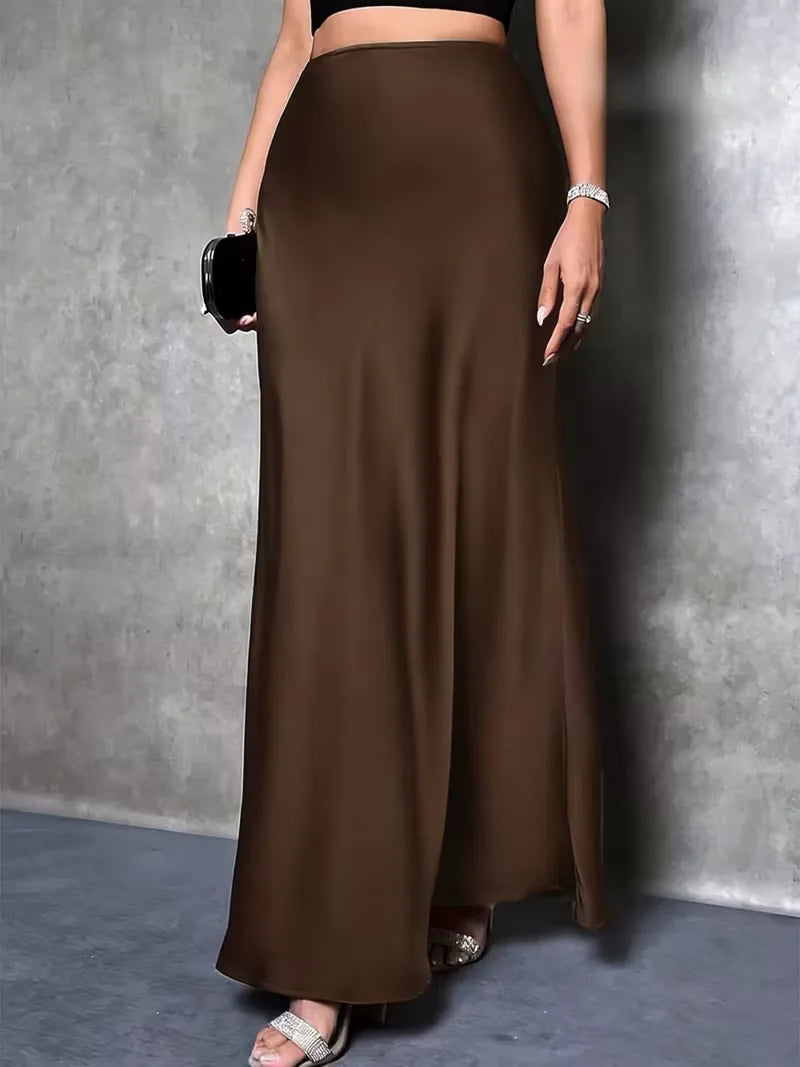 Satinrock mit hoher Taille-Skirt for women-Alpenkind