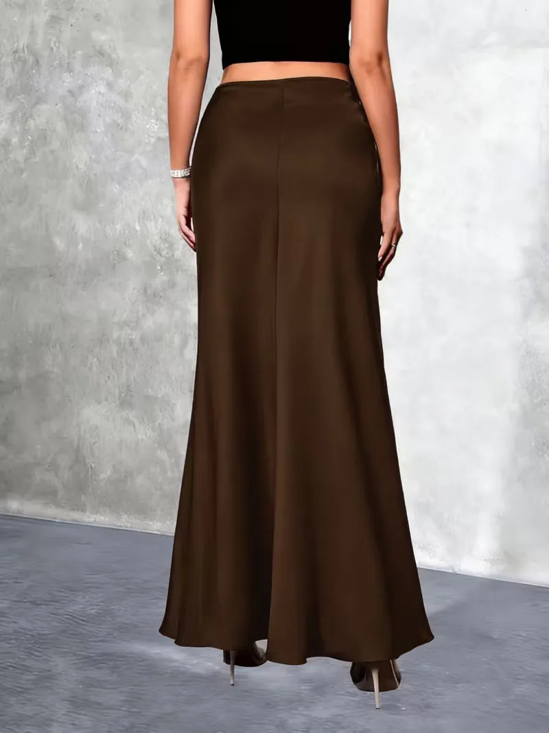 Satinrock mit hoher Taille-Skirt for women-Alpenkind