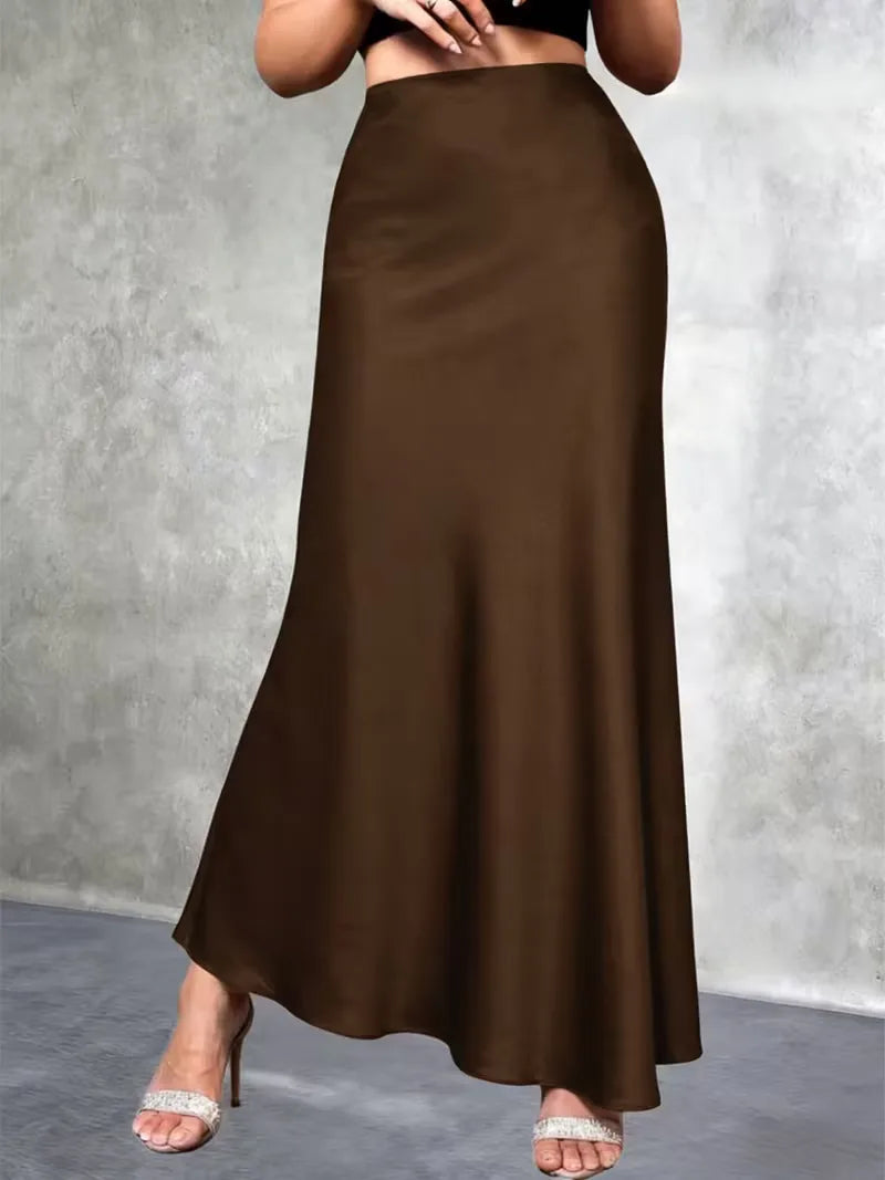 Satinrock mit hoher Taille-Skirt for women-Alpenkind