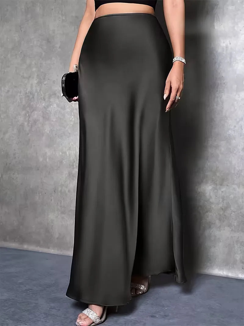 Satinrock mit hoher Taille-Skirt for women-Alpenkind