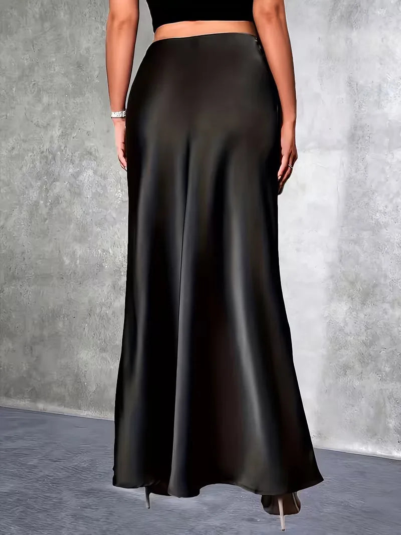 Satinrock mit hoher Taille-Skirt for women-Alpenkind