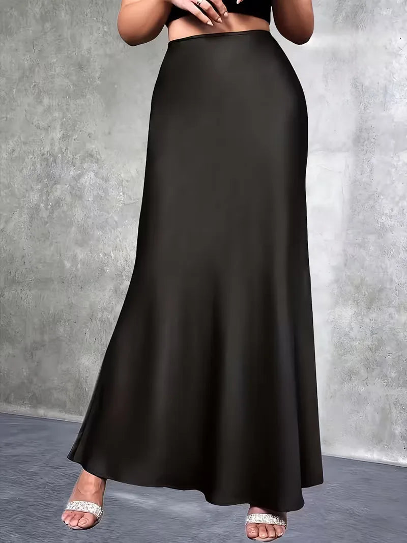 Satinrock mit hoher Taille-Skirt for women-Alpenkind