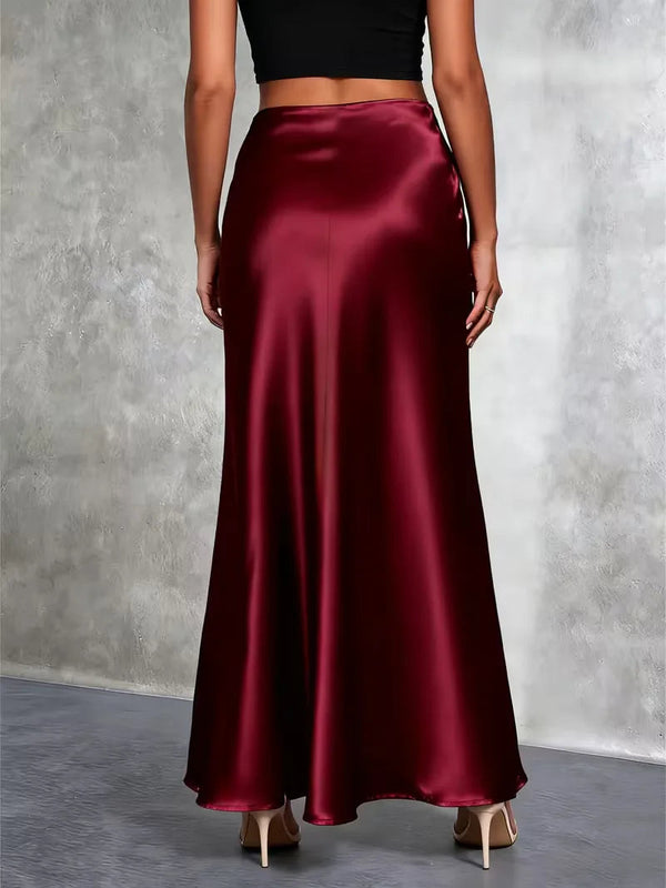 Satinrock mit hoher Taille-Skirt for women-Alpenkind
