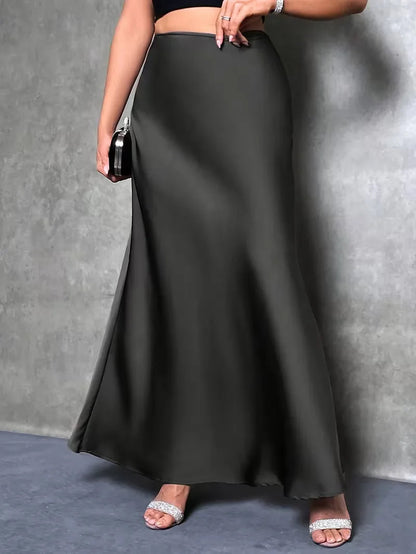 Satinrock mit hoher Taille-Skirt for women-Alpenkind