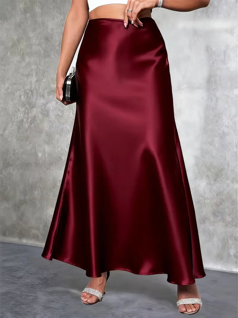 Satinrock mit hoher Taille-Skirt for women-Alpenkind